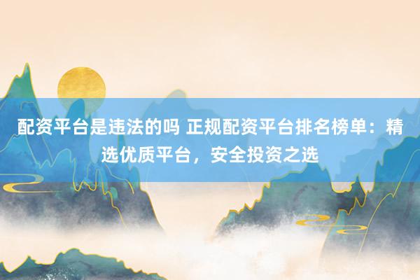 配资平台是违法的吗 正规配资平台排名榜单：精选优质平台，安全投资之选
